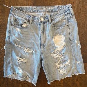 AMERICAN EAGLE Distressed Denim Bermuda Shorts